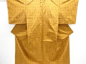 未使用品　本場黄八丈　格子織り出し着物